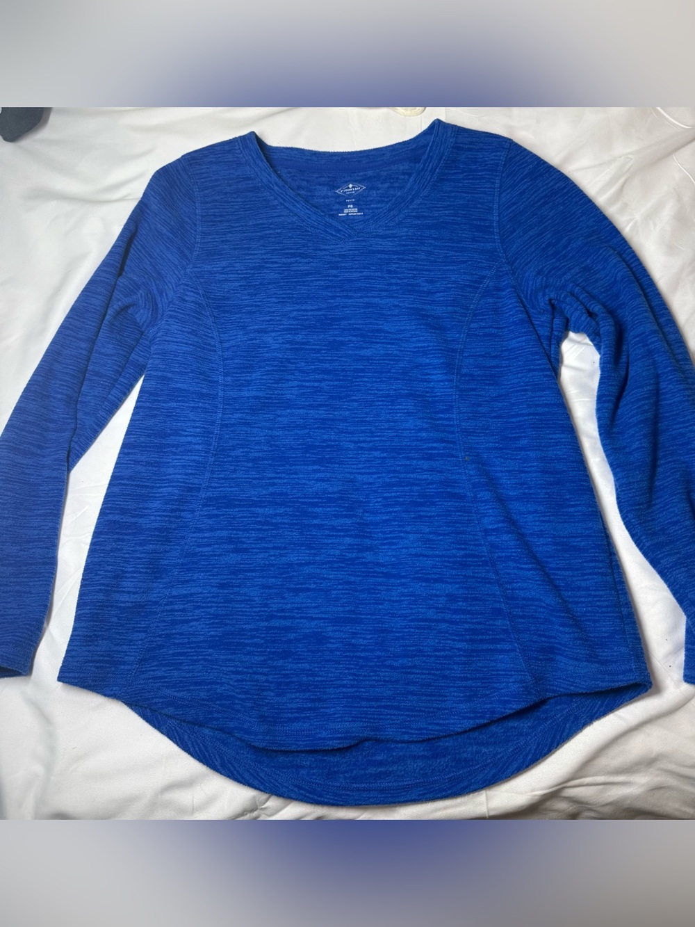 St. John's Bay Royal Blue Long Sleeve Scoop Neck Top petite small